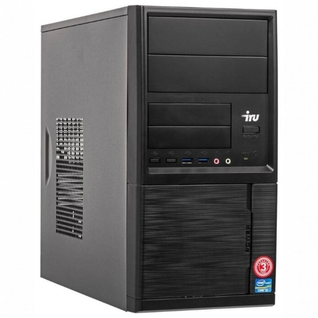 Персональный компьютер iRU Office 313 MT 1418007 (Core i3, 9100F, 3.6, 8 Гб, DDR4-2400, HDD)
