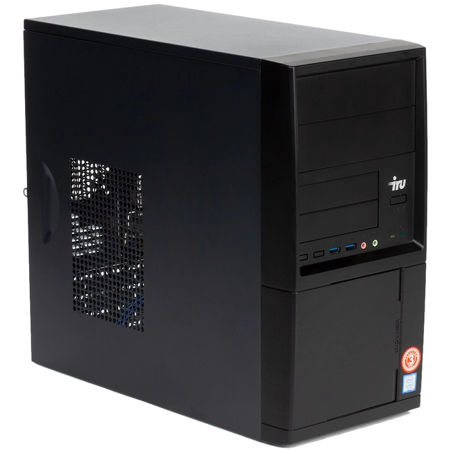 Персональный компьютер iRU 313 MT 1441005 (Core i3, 9100F, 3.6, 8 Гб, DDR4-2400, HDD и SSD, Windows 10 Home)