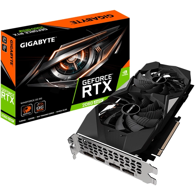 Видеокарта Gigabyte GeForce RTX 2060 SUPER WINDFORCE OC rev. 2.0 GV-N206SWF2OC-8GDV2.0 (8 ГБ)
