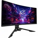 Монитор ASRock 34" Phantom Gaming PG34QRT3A Black (34 ", VA, WQHD 3440x1440 (21:9), 180 Гц)