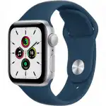 Apple Watch SE GPS, 44mm Silver Aluminium Case with Abyss Blue Sport Band MKQ43GK/A