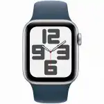 Apple Watch SE GPS 40mm Silver Aluminium Case with Storm Blue Sport MRE23QR/A (Смарт-часы)