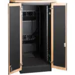 Серверный шкаф LANMASTER SOUNDPROOF звукоизолированный 24U 750x1130 мм, отделка под дерево, цвет лиственница LAN-DC-CBSP-24U-WD