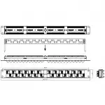 Патч-панель Hyperline PP2A-19-24S-8P8C-C6-110 (24 порта, Flat, Cat. 6)
