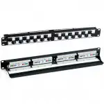 Патч-панель Hyperline 19" 1U с угловыми портами 24 порта RJ-45 кат.5е PP2A-19-24S-8P8C-C5E-110 (24 порта, FTP, Cat. 5e)