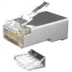 Коннектор Hyperline Разъем RJ-45(8P8C) под витую пару категория 6 (50 µ''/ 50 микродюймов) (100 шт) PLUG-8P8C-UV-C6-SH-100