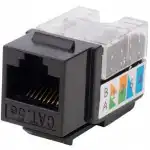 Коннектор WRline Вставка Keystone Jack RJ-45 90 градусов категория 5e неэкранированная заделка тип 110 цвет черный WR-KJ-RJ45-C5E-90-SW-BK