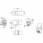 Инструмент для монтажа СКС Hyperline Проходной адаптер (coupler) RJ-45(8P8C) формата Keystone Jack категория 6 4 пары экранированный серебристый CA2-KJ-C6-SH-BK