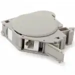 Аксессуар для кабельных сетей Hyperline Крепление для Keystone Jack на DIN-рейку в распределительные щиты для промышленных решений с 2-мя боковыми крышками ширина 21 мм FP-IE-DIN-KJ-1A-GY