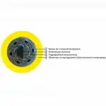 Оптический кабель Hyperline Кабель волоконно-оптический 9/125 (G.652D) одномодовый 4 волокна FO-AWS1-IN-9-4-LSZH-YL