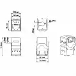 Модуль Hyperline Модуль Keystone Jack RJ-45(8P8C) категория 6 KJ8-8P8C-C6-180-WH