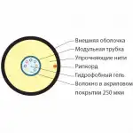 Оптический кабель Hyperline Кабель волоконно-оптический 9/125 (SMF-28 Ultra) одномодовый 8 волокон FO-ST-OUT-9S-8-PE-BK