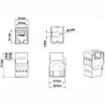 Модуль Hyperline Модуль Keystone Jack RJ-45(8P8C) категория 5e KJ8-8P8C-C5e-180-BK