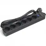 Распределитель питания SVC 6 розеток 3м черный ZC6S-30M-USB