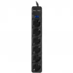 Распределитель питания SVC 6 розеток 3м черный ZC6S-30M-USB