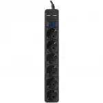 Распределитель питания SVC 6 розеток 5м чёрный ZC6S-50M-USB