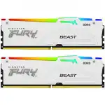 ОЗУ Kingston FURY Beast White RGB KF552C36BWEAK2-32 (DIMM, DDR5, 32 Гб (2 х 16 Гб), 5600 МГц)