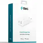 Ttec SmartCharger Duo USB-C+USB-A Travel Charger 2.4A White 2SCS25B (2.4)