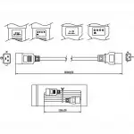 Опция для ИБП Hyperline Кабель питания IEC 320 C19 - IEC 320 C20 прямая вилка 1.8м цвет черный PWC-IEC19-IEC20-1.8-BK