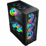 Корпус 1STPLAYER DK D4 Tempered Glass Black D4-BK-4G6 (Игровые, Midi-Tower)