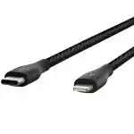 Кабель интерфейсный Belkin DuraTek Plus (1.2m) F8J243BT04-BLK (USB Type C - Lightning (8pin))