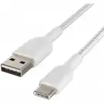 Кабель интерфейсный Belkin BRAIDED white (1m) CAB002BT1MWH (USB Type A - USB Type C)