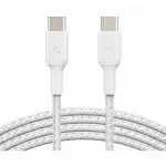 Кабель интерфейсный Belkin BRAIDED white (1m) CAB004BT1MWH (USB Type C - USB Type C)