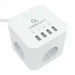 Распределитель питания Cablexpert CUBE-3-U4-W-1.5