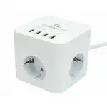 Распределитель питания Cablexpert CUBE-3-U4-W-1.5