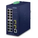 Коммутатор Planet IP30 Industrial L2/L4 IGS-4215-16T2S (1000 Base-TX (1000 мбит/с), 2 SFP порта)