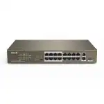 Коммутатор TENDA F1118P F1118P-16-150W (100 Base-T (100 мбит/с), 1 SFP порт)