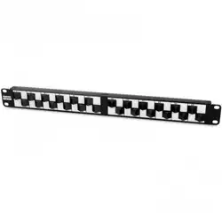 Патч-панель Hyperline 19" 1U с угловыми портами 24 порта RJ-45 кат.5е PP2A-19-24S-8P8C-C5E-110 (24 порта, FTP, Cat. 5e)