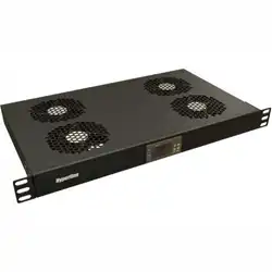 Кондиционеры для серверных шкафов Hyperline Модуль вентиляторный 19" 1U глубиной 290мм с термостатом и 4-я вентиляторами TRFA-WB-MICR-4F-RAL9004