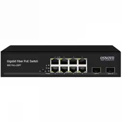 Коммутатор OSNOVO Гигабитный PoE SW-80802(150W) (1000 Base-TX (1000 мбит/с), 2 SFP порта)