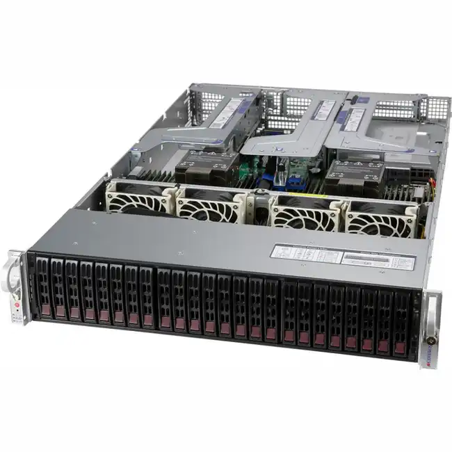 Сервер Supermicro SYS-220U-TNR SYS-220U-TNR_ (2U Rack, Xeon Silver 4310, 2100 МГц, 12, 18, 16 x 32 ГБ, SFF 2.5", 24, 1x 3.84 ТБ)