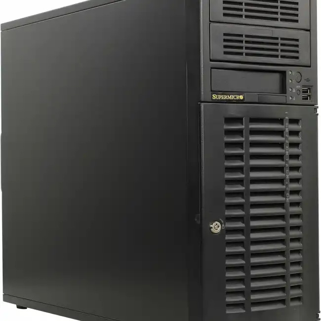 Сервер Supermicro Tower CSE-733TQ-668B/H13SSL 733TQ9124 (Tower, EPYC 9124, 3000 МГц, 16, 64, 2 x 32 ГБ, SFF + LFF  2.5" + 3.5", 4, 2x 960  ГБ)