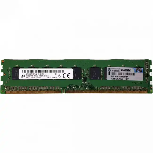 Серверная оперативная память ОЗУ HPE 8GB (1x8GB) Dual Rank x8 PC3L-10600E (DDR3-1333) Unbuffered CAS-9 Low Voltage Memory Kit 647909-B21 (8 ГБ, DDR3)