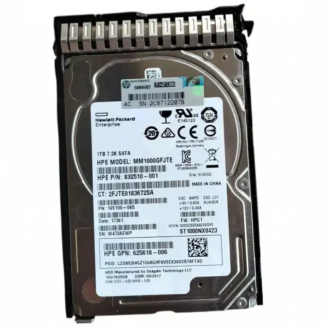 Серверный жесткий диск HPE 1TB SATA 6G 7.2K SFF 655710-B21 (2,5 SFF, 1 ТБ, SATA)