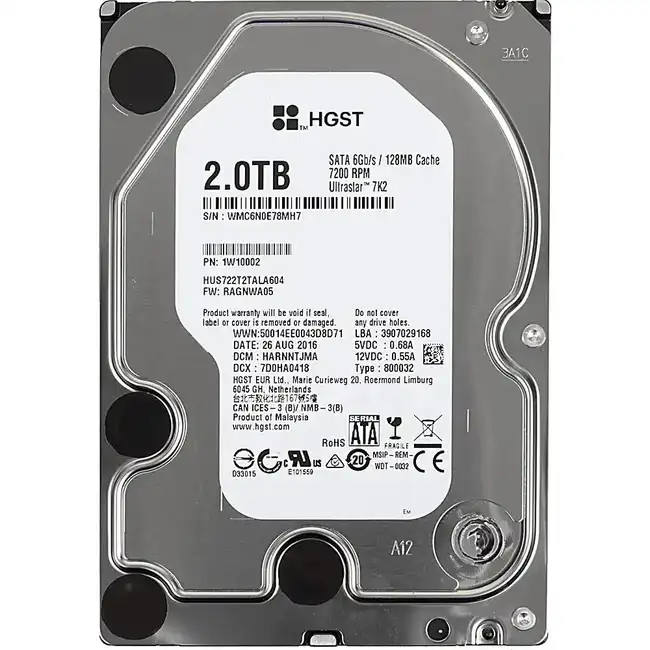 Серверный жесткий диск Western Digital HUS722T2TALA604 1W10002 (3,5 LFF, 2 ТБ, SATA)