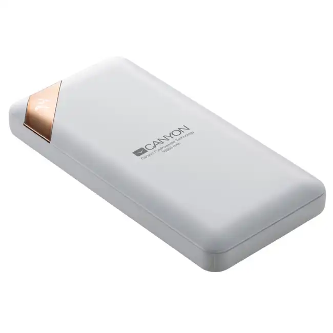Внешний аккумулятор (Power Bank) Canyon CNE-CPBP10W (10000 мАч, Белый)