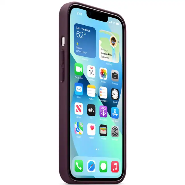 Аксессуары для смартфона Apple Чехол iPhone 13 Leather Case with MagSafe - Dark Cherry MM143ZM/A