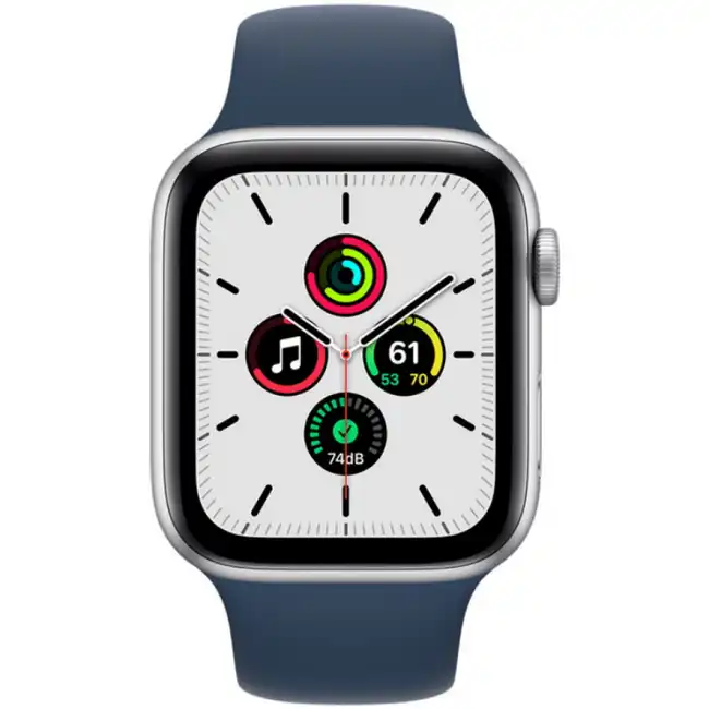 Apple Watch SE GPS, 40mm Silver Aluminium Case with Abyss Blue Sport Band MKNY3GK/A