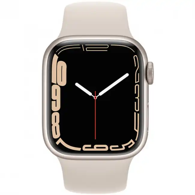 Apple Watch Series 7 GPS, 41mm Starlight Aluminium Case with Starlight Sport Band MKMY3GK/A