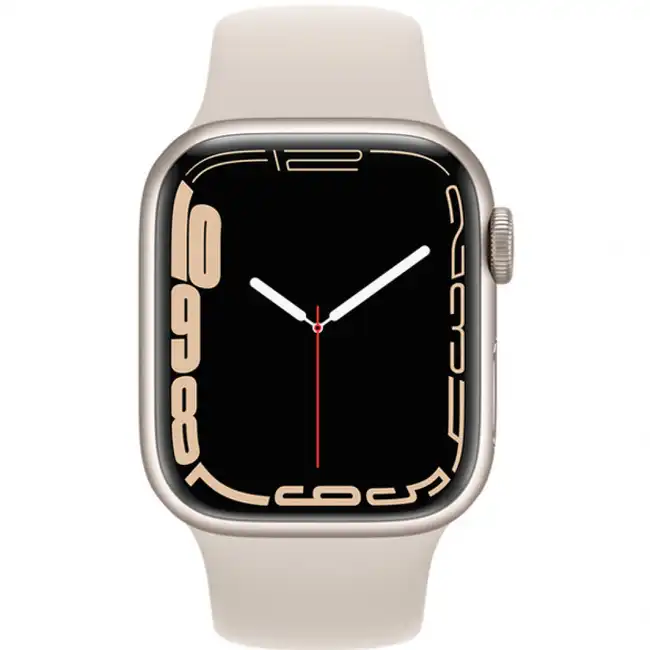 Apple Watch Series 7 GPS, 45mm Starlight Aluminium Case with Starlight Sport Band MKN63GK/A