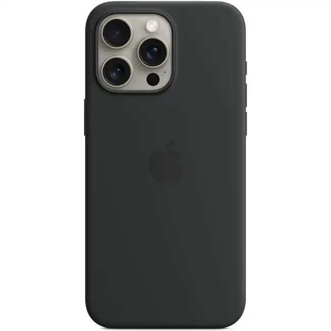 Аксессуары для смартфона Apple Чехол для iPhone 15 Pro Max Silicone Case with MagSafe - Black MT1M3ZM/A