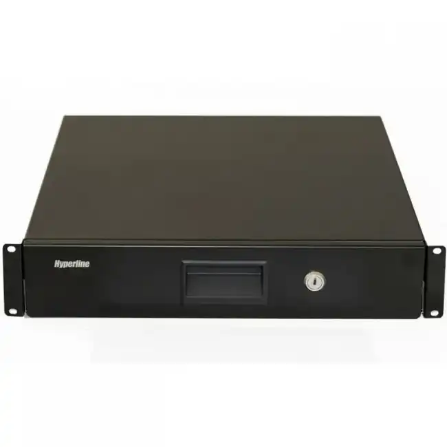 Полка для серверного шкафа Hyperline для документов с замком 2U 88х483х460 мм TDR3-2U-460-RAL9004