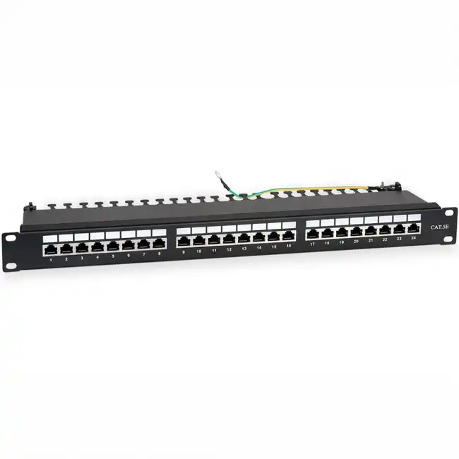 Патч-панель Hyperline WR-PL-24-C5E-SH-D (24 порта, FTP, Cat. 5e)