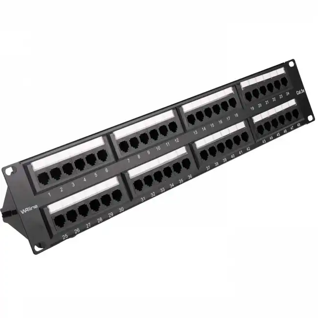 Патч-панель WRline WR-PL-48-C5E-D (48 портов, STP, Cat. 5e)