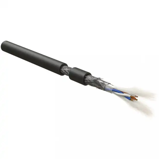 Оптический кабель Hyperline Кабель интерфейса RS-485 экранированный SF/UTP (500 м) RS-SF-2x2x24/7-PVC-BK-500