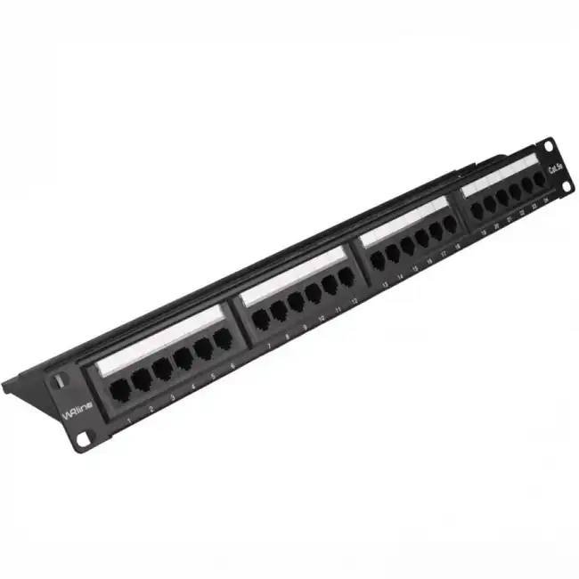 Патч-панель WRline Патч-панель 19" (1U) 24 порта RJ-45 WR-PL-24-C5E-D (24 порта, UTP, Cat. 5e)